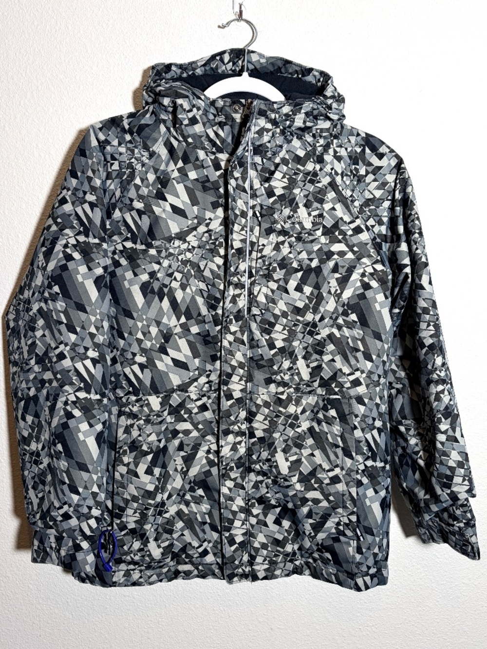 Columbia Boys Omni-Heat Hooded Jacket Black White Size L 14/16